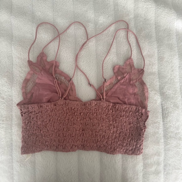 Free People Adella Bralette Dusty Pink Lace - Picture 2 of 3